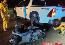 Japanese driver involved in fatal U-turn crash off Pattaya as Vespa rider dies at scene