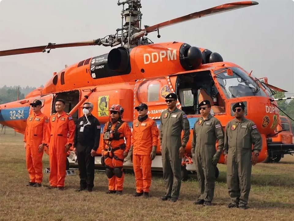 Helicopter firefighting halted as haze and low visibility cripple northern Thailand wildfire response