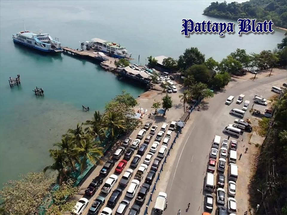 Starker Rückreiseverkehr: Touristen verlassen Trats Inseln – Staus von über 1,5 Kilometern an Fähranlegern