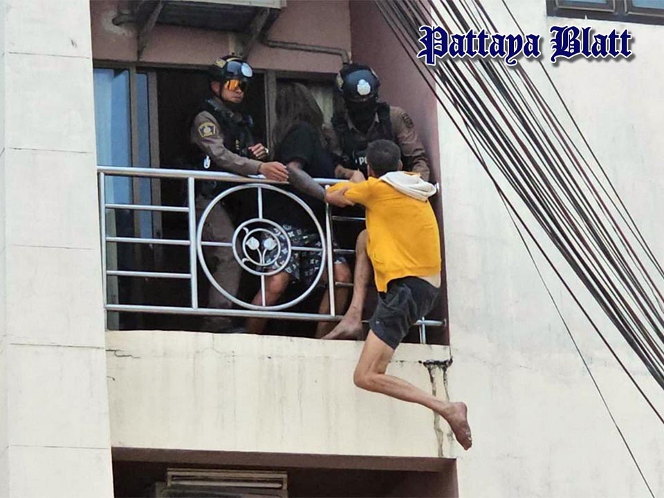 Australier nach Balkonvorfall in Pattaya gerettet – Streit in Beziehung als möglicher Auslöser