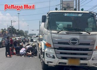 American rider killed in Pattaya in cement truck crash during turn onto Sukhumvit Road