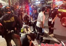 Tourist seriously injured in early-morning motorcycle collision on Pattaya Beach Road