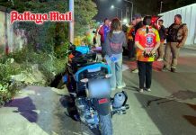 British man, 65, dies after motorcycle crash into power pole in Pattaya