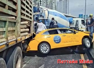 Грузовик с лесом врезался в 7 автомобилей в Бангкоке – 1 погибший, несколько пострадавших