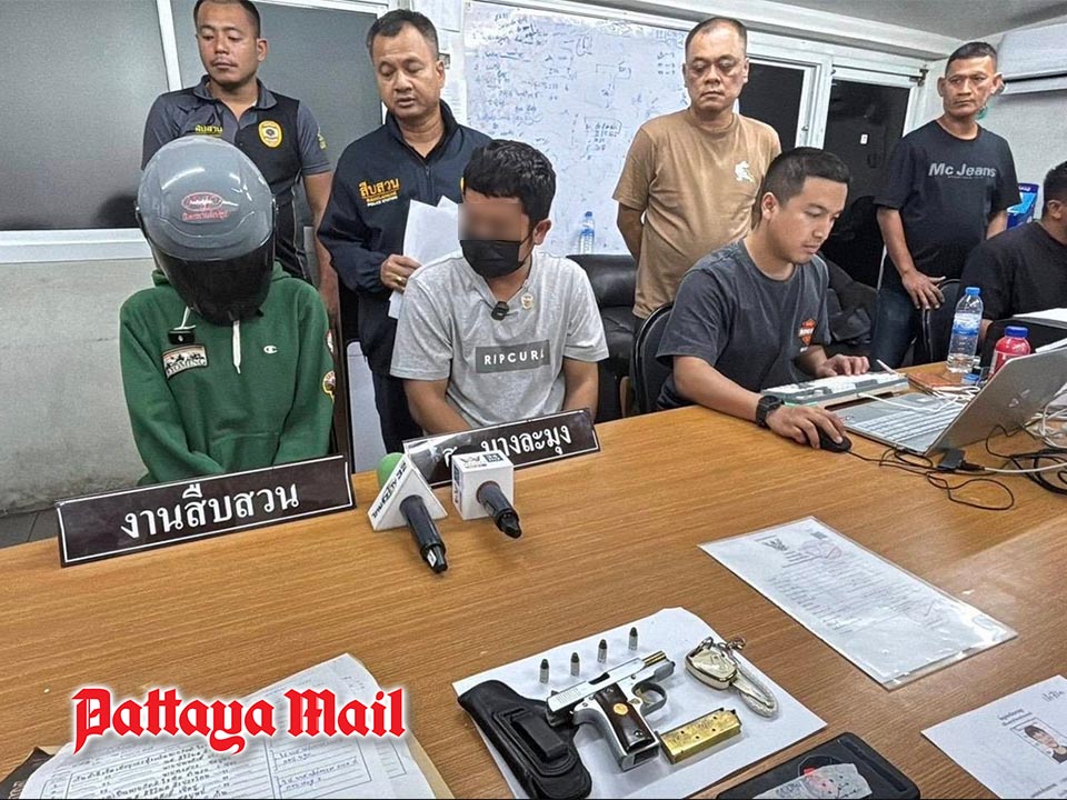 Four arrested in Pattaya love-trap killing as police seize gun and getaway car