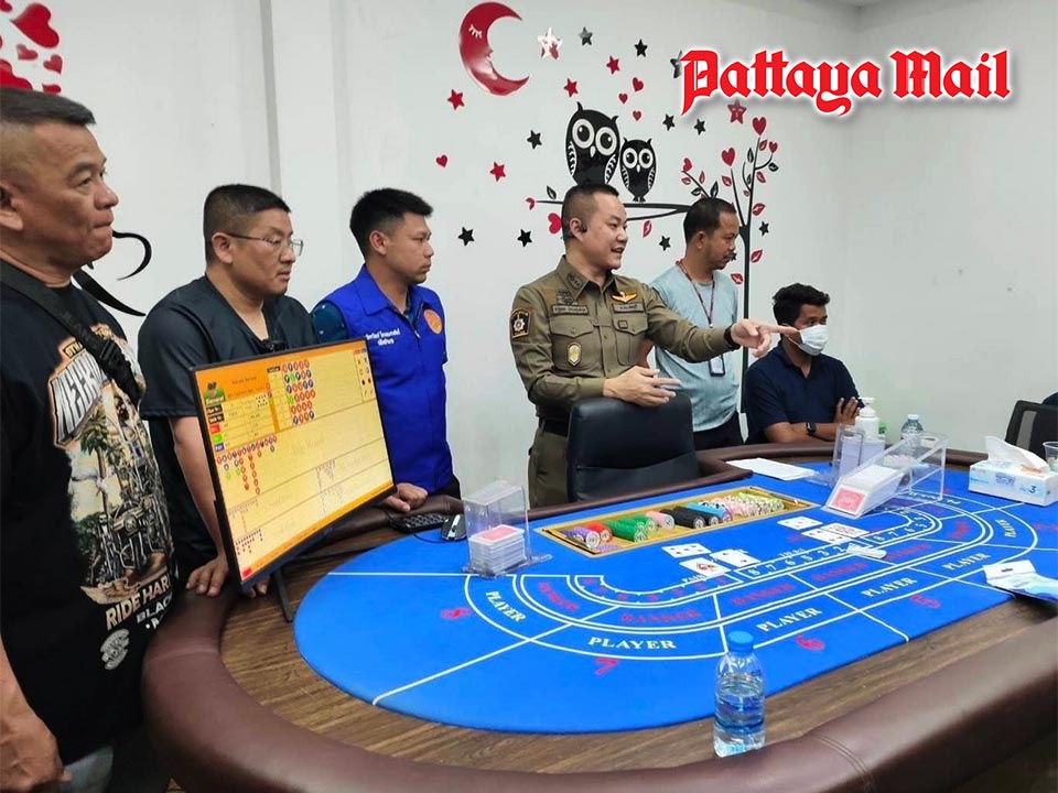 Pool villa casino busted in Pattaya as police raid underground baccarat den