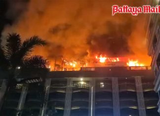 Breaking News: Late night roof inferno triggers tourist stampede at packed Pattaya hotel