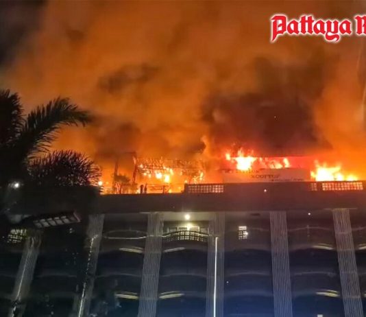 Breaking News: Late night roof inferno triggers tourist stampede at packed Pattaya hotel