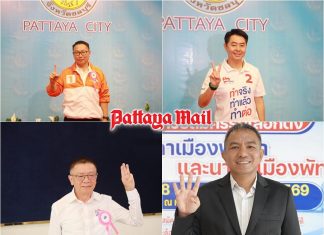 Pattaya mayoral candidates receive official election numbers