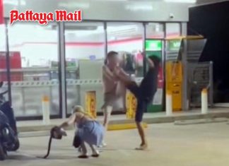 Foreign tourist flees Pattaya convenience store after alleged theft scuffle