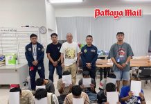 Huay Yai Police arrest 9 in armed revenge attack on Pattaya rental rooms overnight