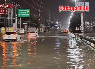 Heavy rain floods Pattaya again as residents question endless drainage problems