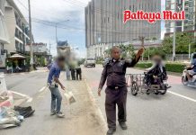 Concrete spill leaves Jomtien Road in mess as officials order immediate cleanup