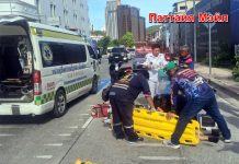 Иностранец борется за жизнь после прыжка из движущегося пикапа в Паттайе
