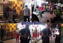Russischer und indischer Tourist geraten in Streit auf Straße in Pattaya
