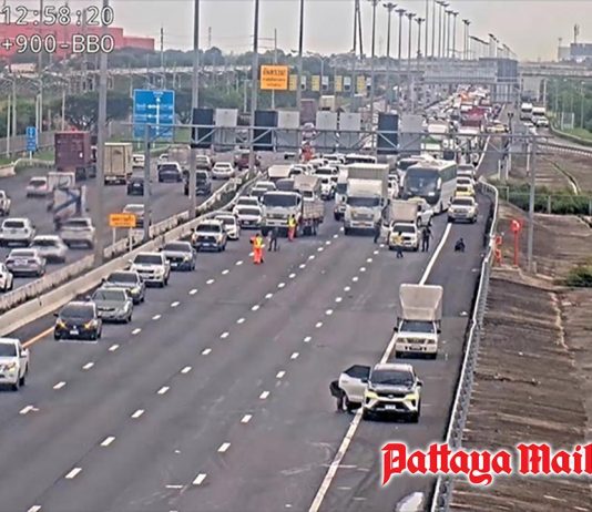 Pattaya Motorway reopens after screw spill as officials track down responsible driver