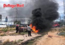 Pattaya warehouse fire after paint cans explode on truck