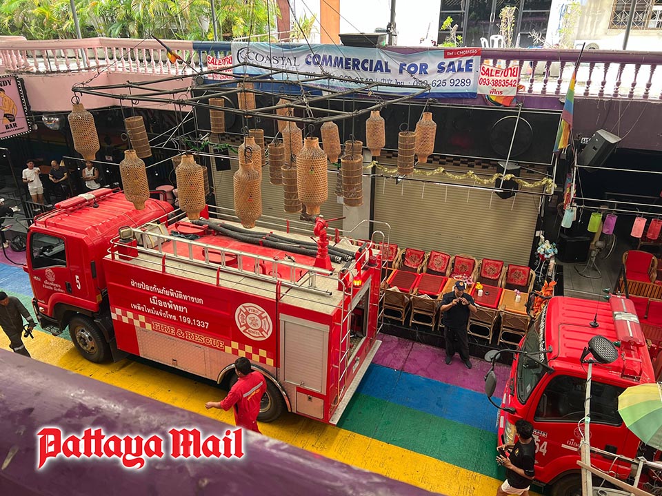 Jomtien Complex morning fire alert as crews rush to contain blaze at rental property