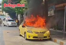 Bangkok grandmother taxi driver cheats death as fire erupts beneath dashboard