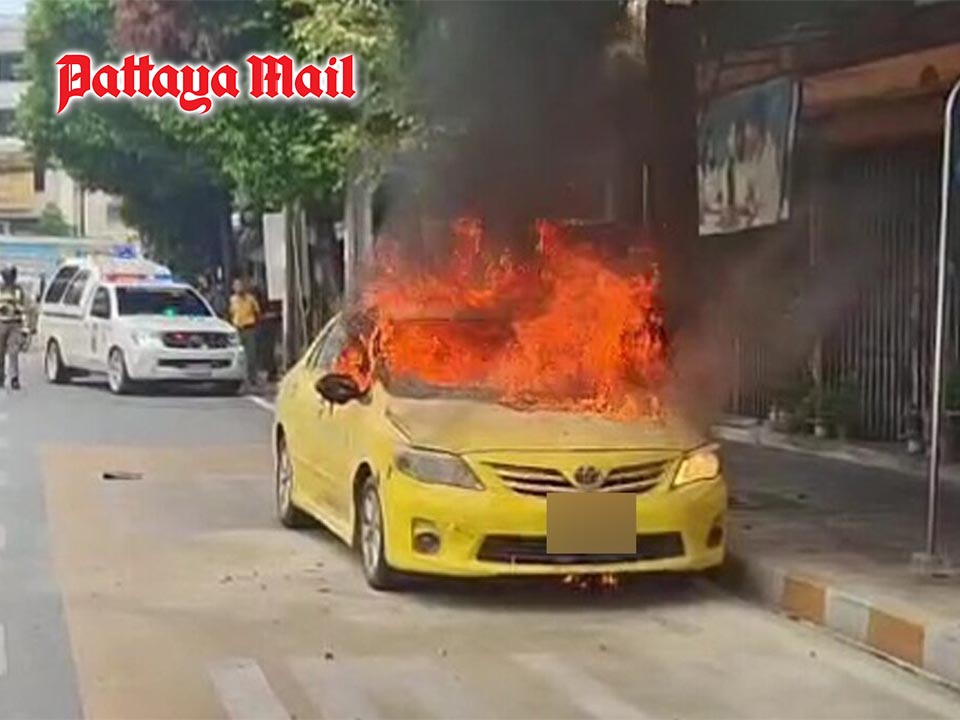 Bangkok grandmother taxi driver cheats death as fire erupts beneath dashboard