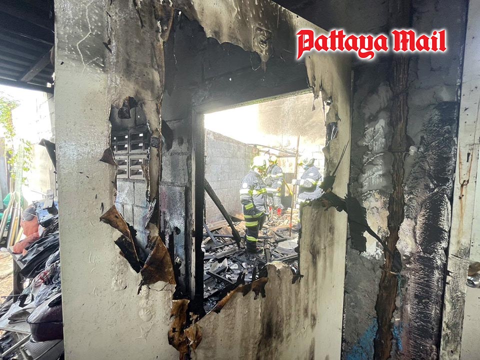 Fire breaks out at scrap storage home in Pattaya’s Khao Talo Soi 3