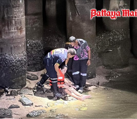 Transgender woman allegedly high on cannabis jumps into Pattaya sea