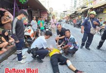 Pattaya rider left fighting for survival after crashing through glass shopfront