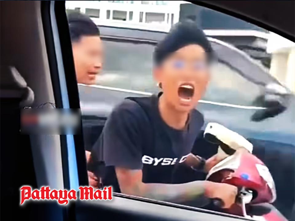 Two men in Pattaya road rage chase claim foreigner honked and insulted them first