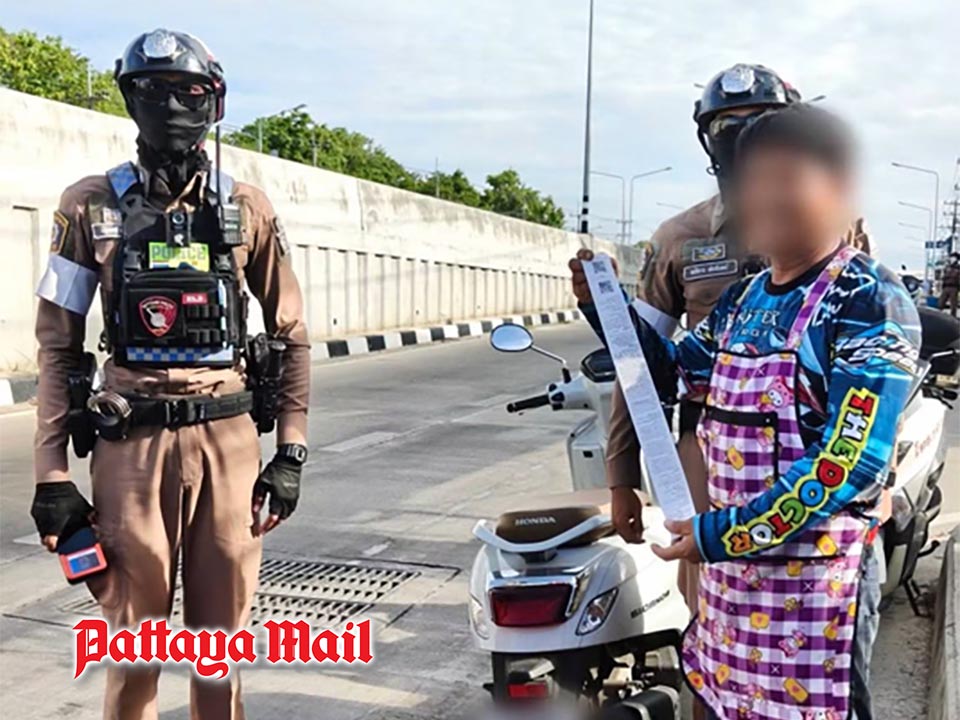 Wrong-way driving down as Sattahip Traffic Police step up enforcement