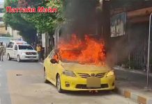Пожилая таксистка в Бангкоке чудом спаслась, когда под приборной панелью вспыхнул пожар