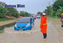 Sintflutartige Regenfälle setzen Pattaya unter Wasser und lähmen den Verkehr