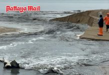 Jomtien Beach hit as black wastewater surges into sea after heavy rain