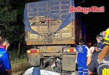 Pattaya worker dies after motorcycle hits 18-wheeler on dark highway