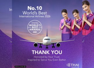 Thai Airways named among world’s Top 10 international airlines for 2026