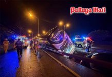Tour bus crashes into car before plunging into roadside canal in Korat