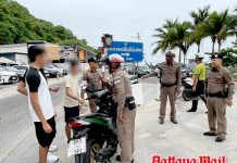 Pattaya Police keep watch on Kuwaiti youth motorcycle gatherings near pier