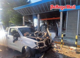 NGV station blast on Chonburi Road 331 leaves worker trapped under rubble