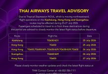 Storm Noul threatens flight operations on Thai Airways East Asia routes