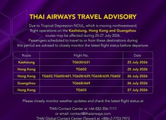 Storm Noul threatens flight operations on Thai Airways East Asia routes