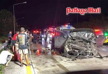 Family SUV wreck near Pattaya leaves boy, 13, seriously injured