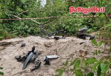 Russian siblings’ motorbike found buried in Pattaya forest after suspects flee scene