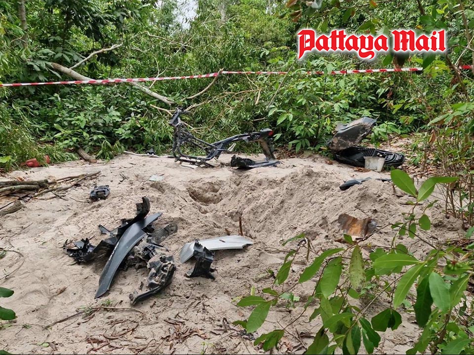 Russian siblings’ motorbike found buried in Pattaya forest after suspects flee scene