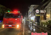 Jomtien firefighters quickly control electrical wire fire near beach road