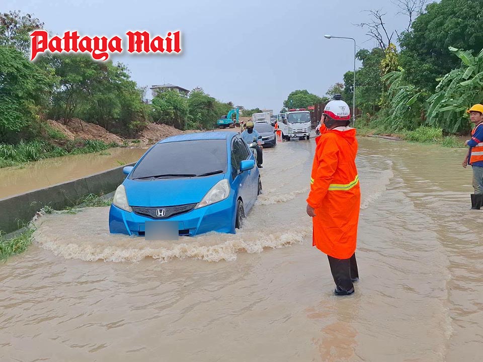 Pattaya engulfed by torrential rain as storm sweeps through