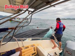 Four tourists safe after speedboat sinks off Pattaya coast