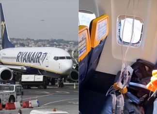 Passenger partly sucked out after Ryanair jet window blows out, forcing emergency landing