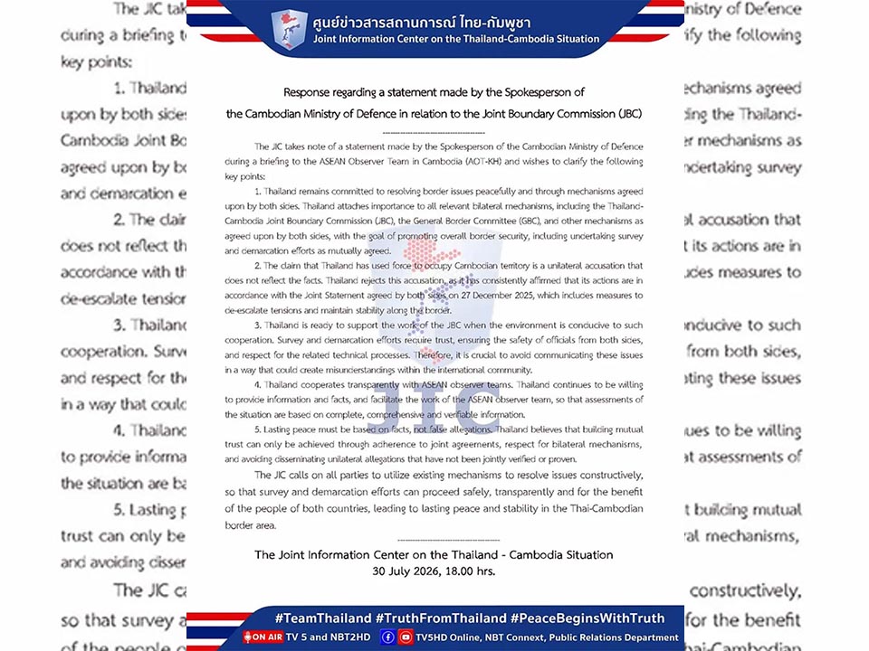 Thailand rejects Cambodian border claims and reaffirms peaceful dialogue commitment