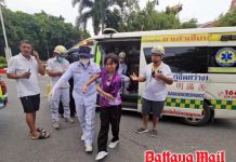17 injured after giant bees attack Pattaya market