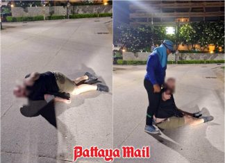 Community leader helps drunk foreign tourist after late-night fall near Pattaya Park