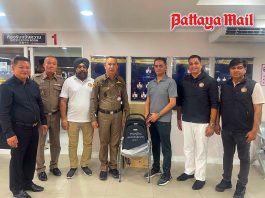Pattaya Indian Association donates benches, chairs, fans and TV to Pattaya Police